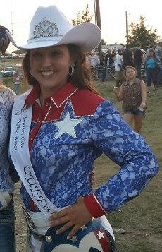 En route to being crowned the 2014-15 Junction City Rodeo Queen, Brooke Wallace of New Cambria won the modeling, photogenics and horsemanship divisions of the pageant including eight categories evaluated by a panel of four judges. (Photo by Sara Prochaska.)