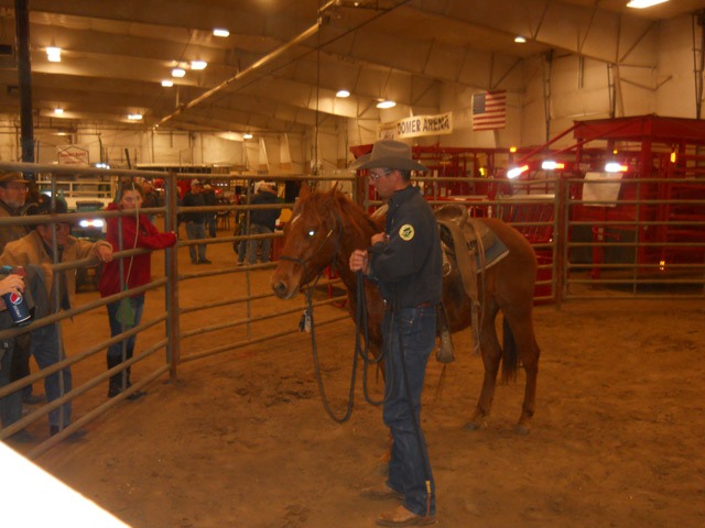 Several spectators gathered to the round pen and questioned trainer Scott Daily after the Arkansas City horseman safely and calmly rode a young Quarter Horse with just 30 minutes of work during the Topeka Farm Show.