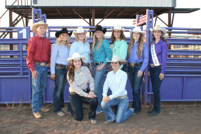 Kansas State Rodeo Club Executive Board 2014-2015 Officers of the K-State Rodeo Club include (back ) Austin Jackman,  Ag Council representative; Casey Adams, vice president; Shelby Leonhard, secretary: Mikhayla DeMott, president; Jackie Neville, facilities; Brooke Boyington, social chair; Miss Rodeo K-State Danielle Stuerman; (front) Brooke Wallace, advertising chairperson; and Sara Nutsch, treasurer. Not pictured are  Tanner Brunner, stock chairman; Rodeo Team Coach Doug Muller, and Mary Staub, assistant treasurer: