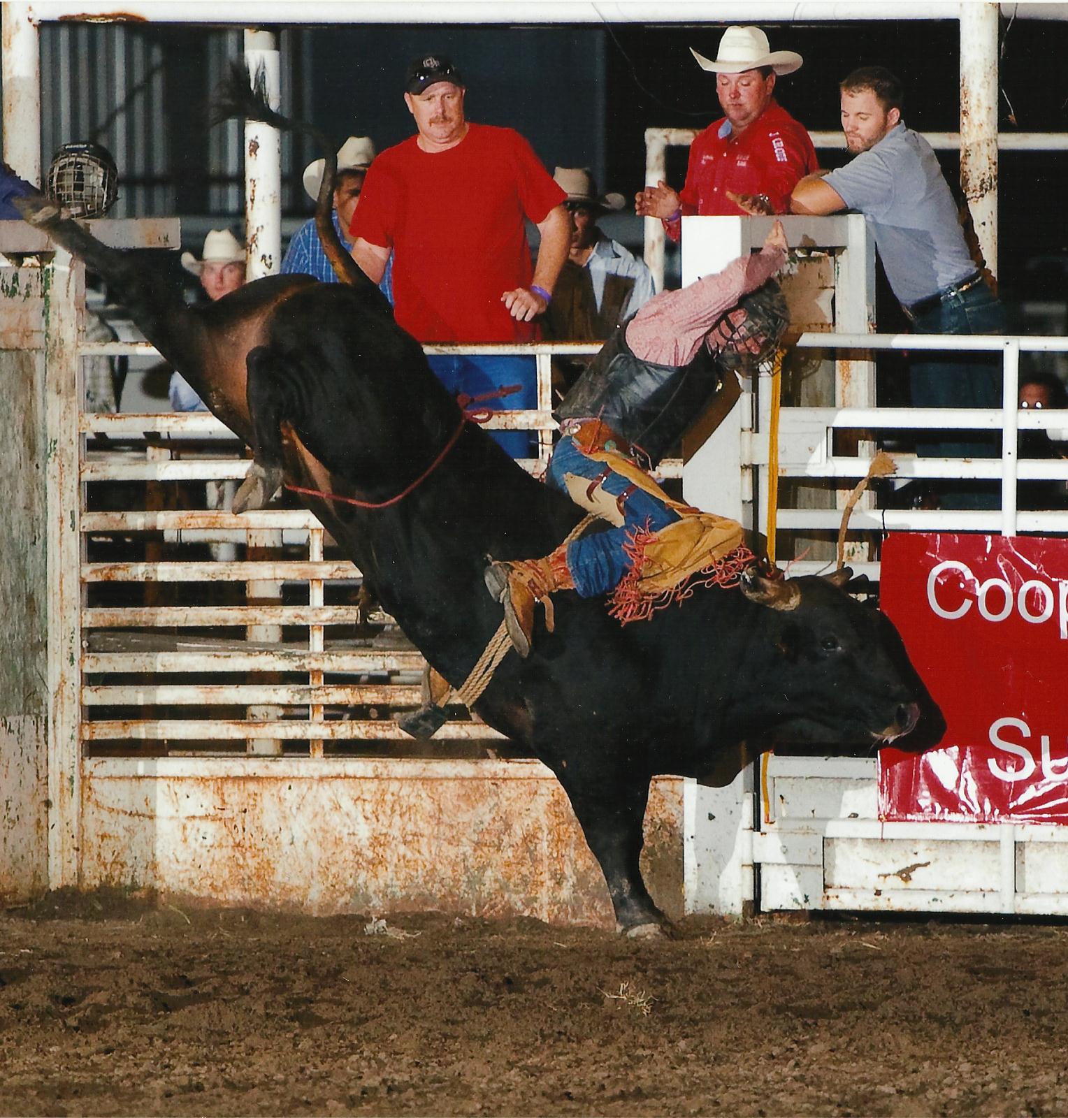 Overstreet, a bucking bull owned by Flint Hills Genetics, Strong City, will be featured in the Flint Hills Bull Blowout Saturday evening, Sept. 10, at Strong City. He has been un-ridden in five outs at Professional Bull Riders sanctioned competitions.