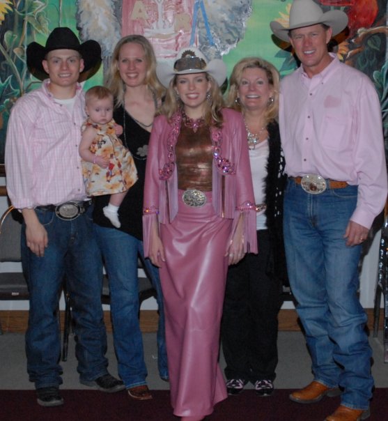 Rodeo is all in the family, and when Meredith Holland (Thompson) was crowned Miss Rodeo Kansas in 2009, JD Holland, Marissa and Jamie Young, and the queen’s parents Michele and Jim Holland of Bucyrus were there to offer congratulations and support.