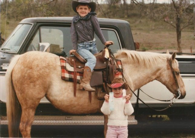 Horses from the start, Kylie Fowler, then four, and her big brother Garrett, then six, are at a horseshow in June, 1988, at the Topeka Roundup Club.