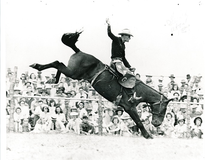 It was 1939, before becoming a renowned world champion cowboy, Gerald Roberts of Strong City, Kansas, won “his event” the saddle bronc riding at his hometown competition, the third annual Flint Hills Rodeo, celebrating its 78th anniversary, June 4-5-6, at Strong City.