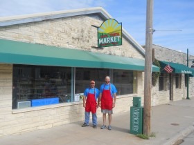 Owner Shane Tiffany, right, and manager Aaron Monihen are out front of the new Alta Vista Market serving the western Wabaunsee County small town and surrounding communities.