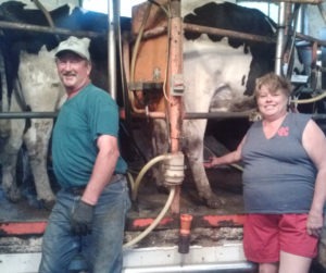 A double-three herringbone milk barn at Barr Dairy near Lebo sees Jim and Kathy Barr milking nearly 70 Holstein cows twice a day year around. Proud of their present grade-A dairy facilities, the couple agree it’s a sharp contrast to what they’ve built up from through the past decades.
