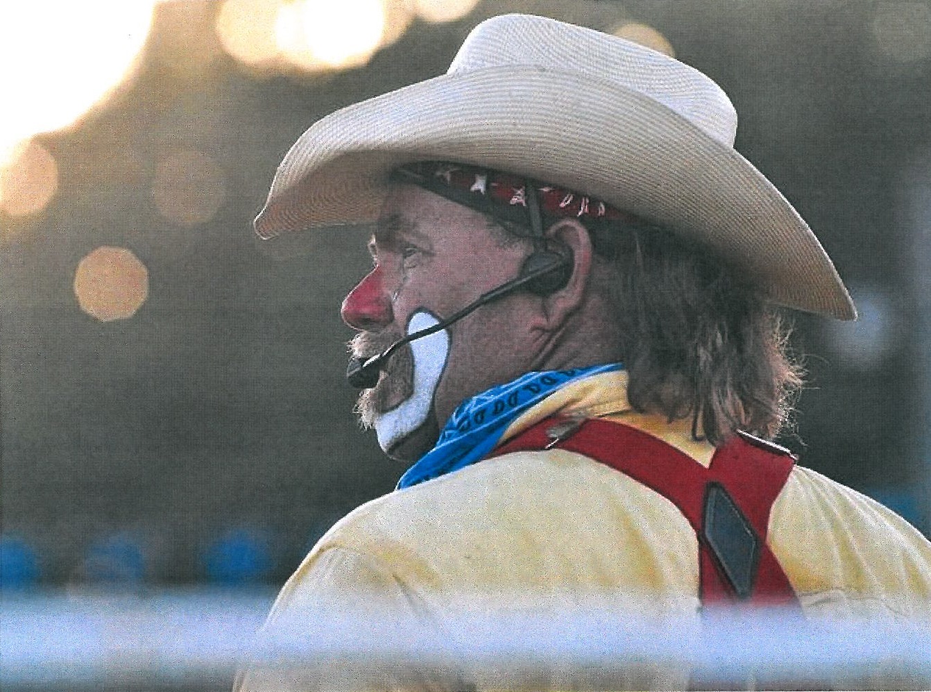 Rodeo clown-funnyman Bob Courtney, Branson, Missouri, will entertain and help save cowboys from mean bulls at the 45th annual Santa Fe Trail Rodeo, Friday and Saturday evenings, May 15-16, in Burlingame.