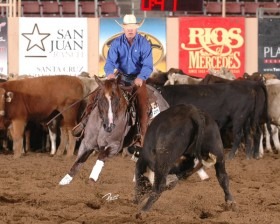 Kelby Phillips, Ashland, claimed the biggest win of his young career when he piloted Gardiner Quarter Horses’ stallion, Hickory Holly Time (One Time Pepto x Hickorys Holly Cee x Doc’s Hickory), to the NRCHA Intermediate Open Championship. Phillips and the roan stallion scored a total 648 points (214 herd/218.5 rein/215.5) for the win, which came with a check for $30,000.