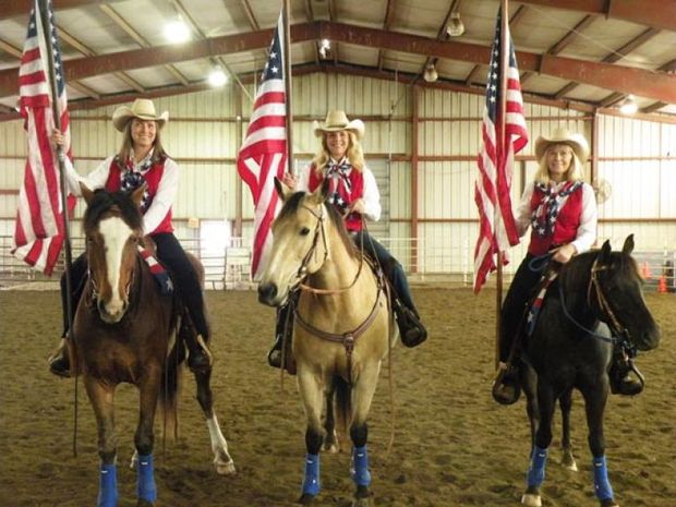 The Pride and Glory Riders drill team will present their inspirational and most colorful tribute as the opening ceremony for both evening performances at the 45th annual Santa Fe Trail Rodeo, Friday and Saturday, May 15-16, in Burlingame.