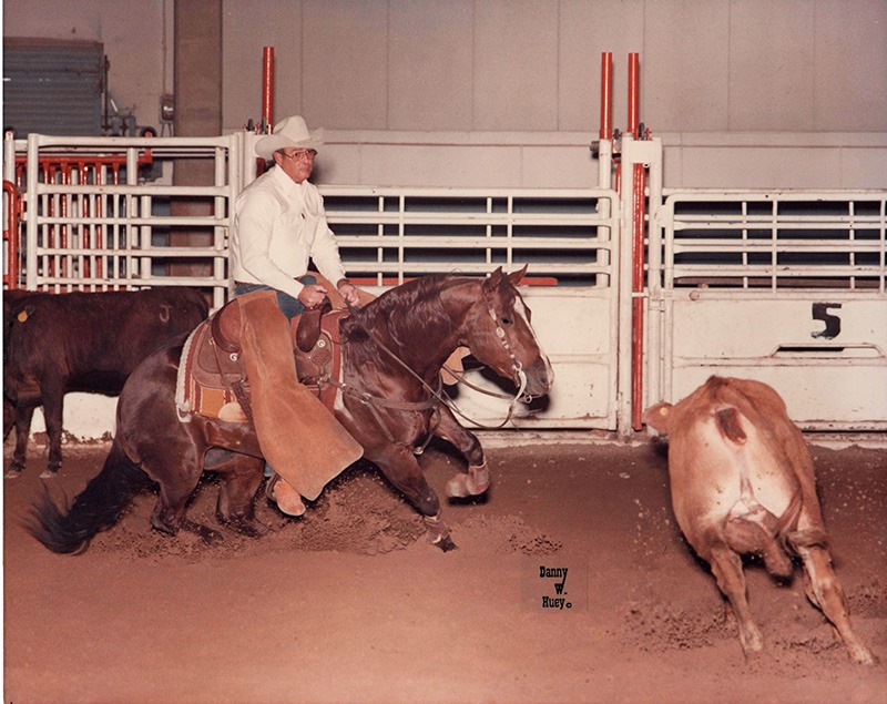 Pictured as a three-year-old, Colonel Hotrodder with Bill James in the saddle was a winner in the cutting pen and became a leading Quarter Horse sire.