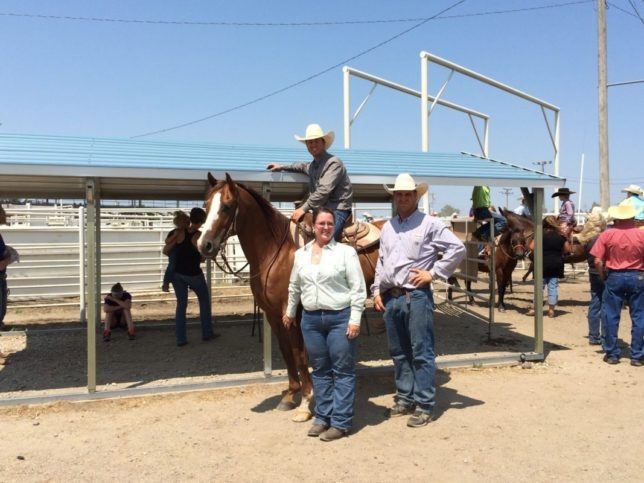 Two times a champion exhibitor in the ranch horse competition during the Flint Hills Beef Fest at Emporia, Justin Keith of Allen, Kansas, rode his mother Brenda Blair’s sorrel Quarter Horse gelding called Scorch to top the intermediate division and collect awards from show officials.
