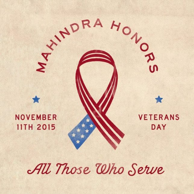 It’ll a postponed Veterans Day celebration in conjunction with the Mahindra Tribute To the Brave Giveaway Saturday, Nov. 21, at Heinen Repair Service, Valley Falls.