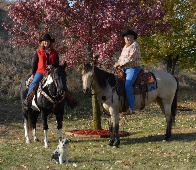Carol Martin and Jim Hunter, aka Bronco Billy, were most at home on horseback with Roxie alongside.