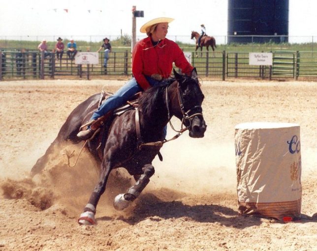 Laurie Staton, vice president of marketing and sales for Bronco Billy’s Saddles and Tack, Council Bluffs, Iowa, has been involved with horses and rodeos most of her life, and enjoys riding colts and barrel racing.