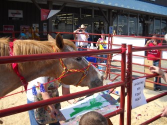 Horses can paint, too, as proven by Duni from the Shooting Star Equine Rescue who’ll be demonstrating his skills during the Breyer Fun Day Saturday at Bluestem Farm & Ranch Supply, Emporia.  